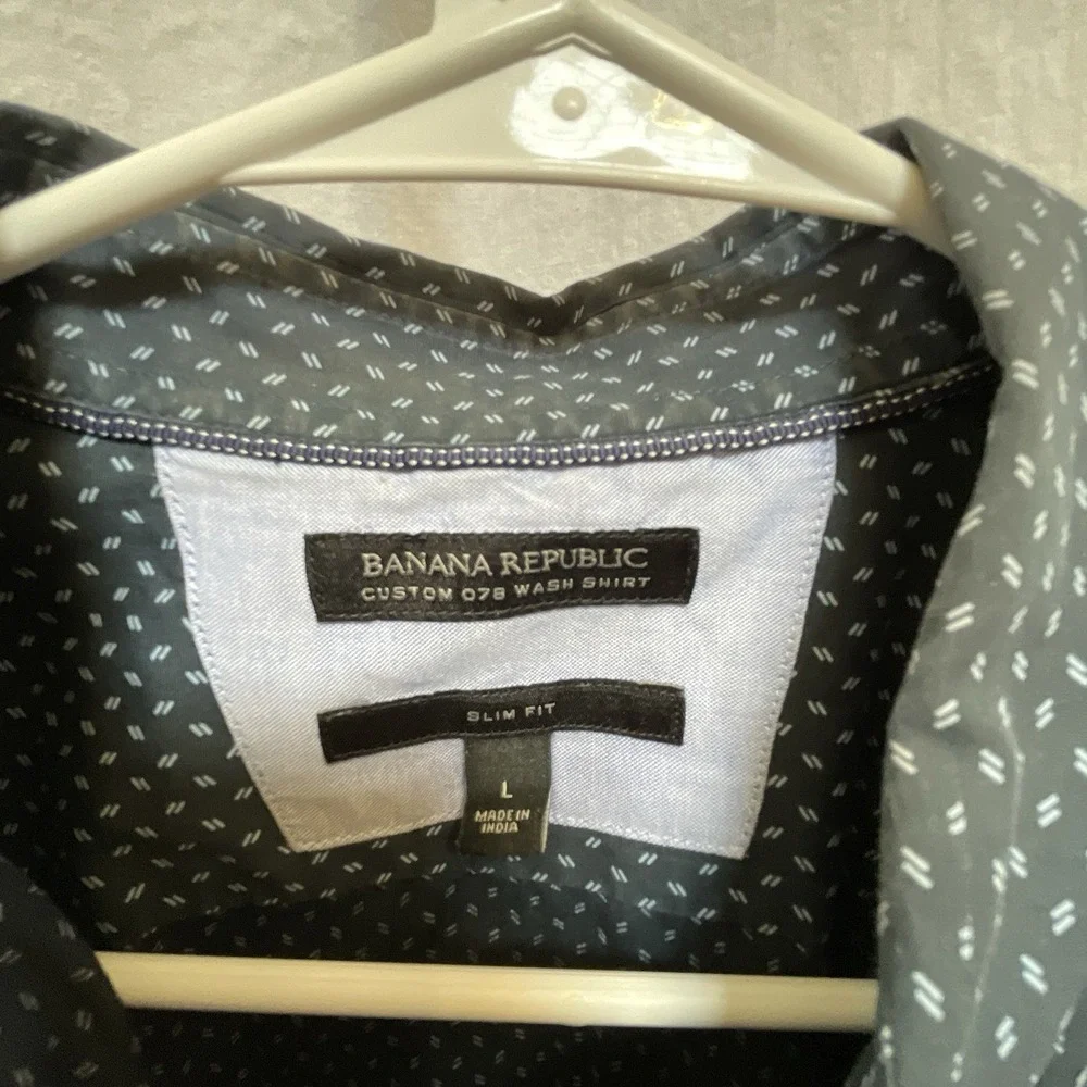 Banana Republic Custom 078‎ Wash Shirt Slim Fit Blue Large